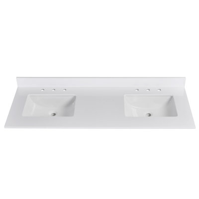 60'' Engineered Stone Double Bathroom Vanity Top with Sink