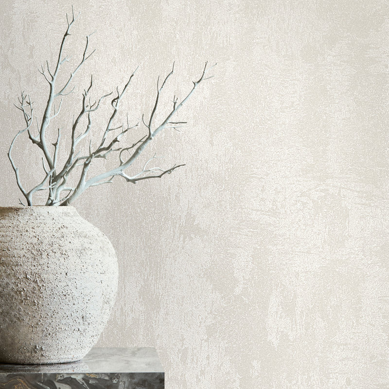 Glane Abstract Structure Texture 10.05M X 53Cm Pearlescent Sheen Wallpaper Roll, Pearl