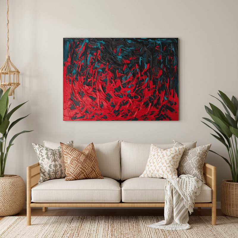 «Neo Expressionism 10», art mural en métal noir, H 96 po x l 120 po x P 0,05 po