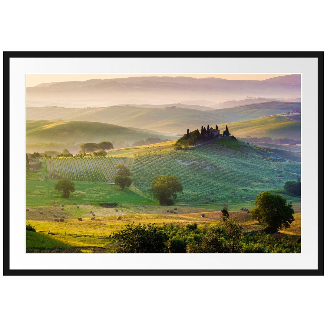 Wunderschöne toskanische Landschaft Gerahmte Fotokunstdrucke Poster