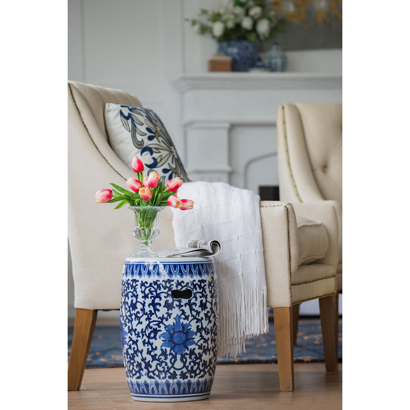 Tabouret de jardin en céramique, petit tabel latéral