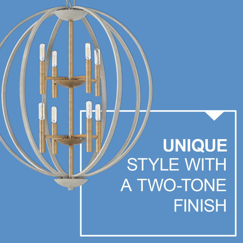 Euclid 12-Light Globe Pendant, Cement Gray