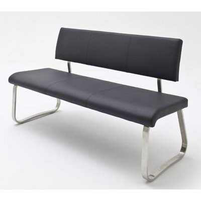 Swarthofthi Genuine Leather Upholstered Bench