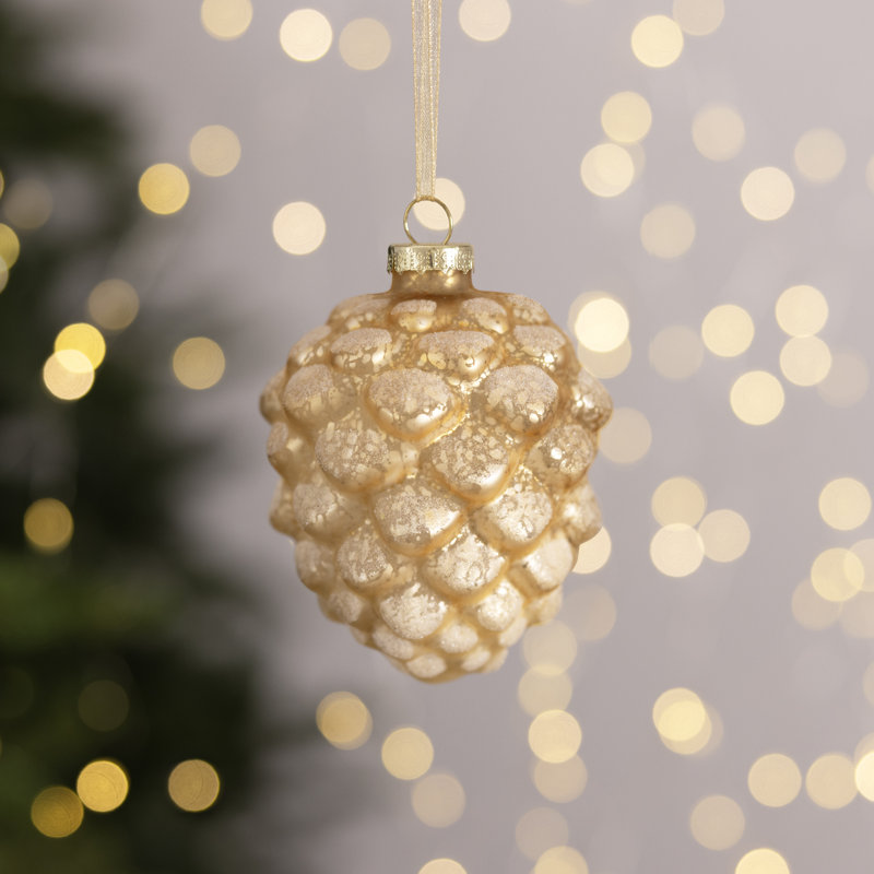 12 Piece Glass Bauble Collection, Gold