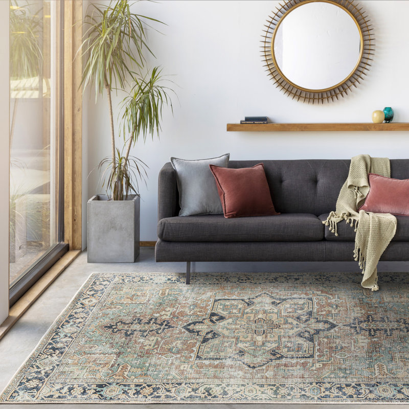 Outdoor Modern Boho Brick Rug, Rectangle 160 x 213cm