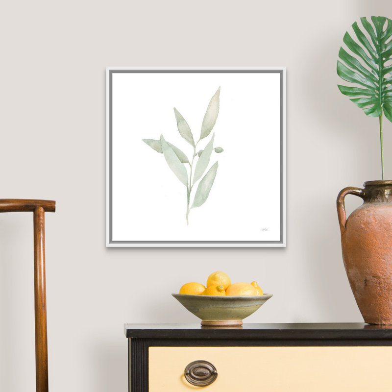 Art mural sur toile Sage II, H 22 po x l 22 po, Toile avec cadre blanc