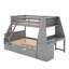 Lit simple superposé au dessus d'un lit double avec lit gigogne et bureau-118031969