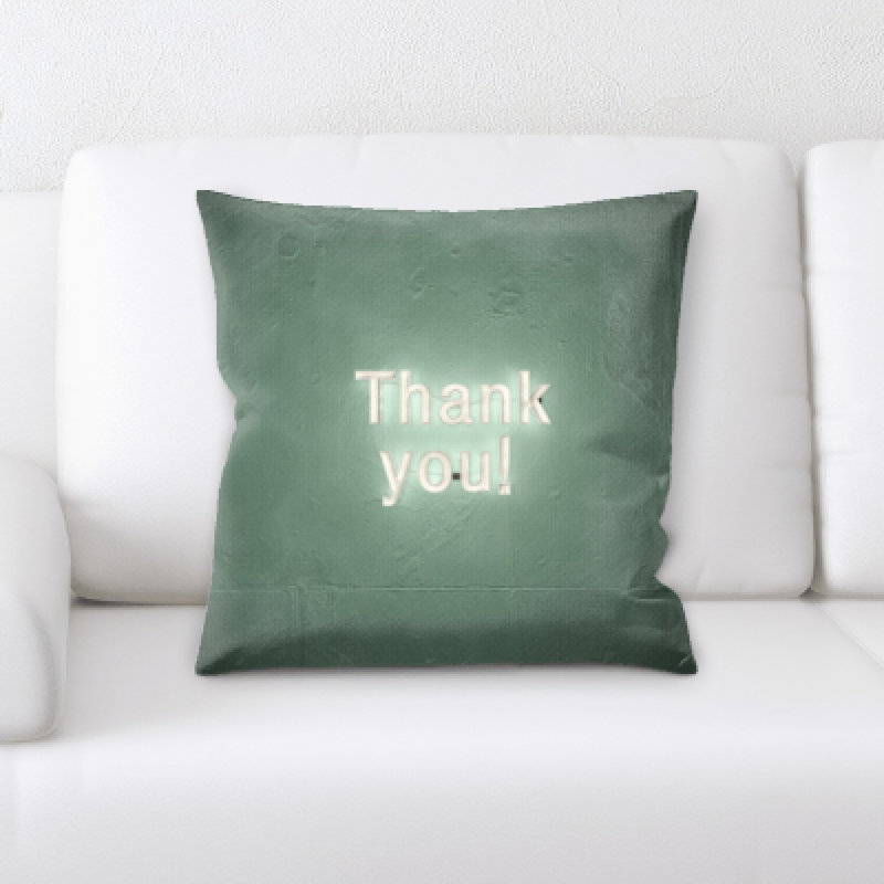Housse et insert de coussin carré Thank you