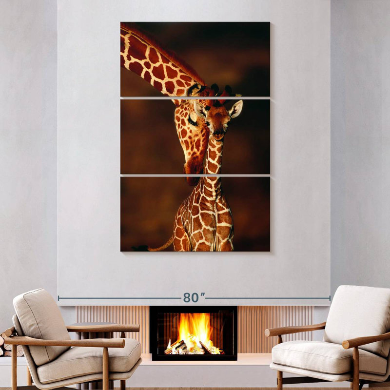 «Brampt Giraffes Gentle Moment», H 74 po x l 48 po