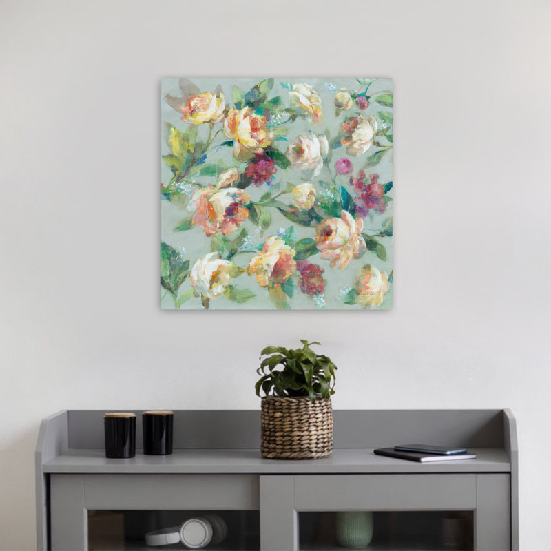 Art floral contemporain Summer Garden, H 18 po x l 18 po
