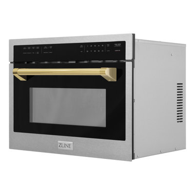 Four à micro-ondes à convection en acier satiné 24 po ZLINE Autograph Edition