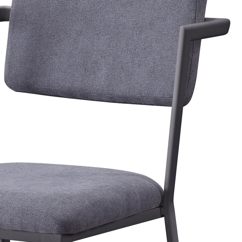 Chaise de bureau rembourrée à dossier ouvert, Gris