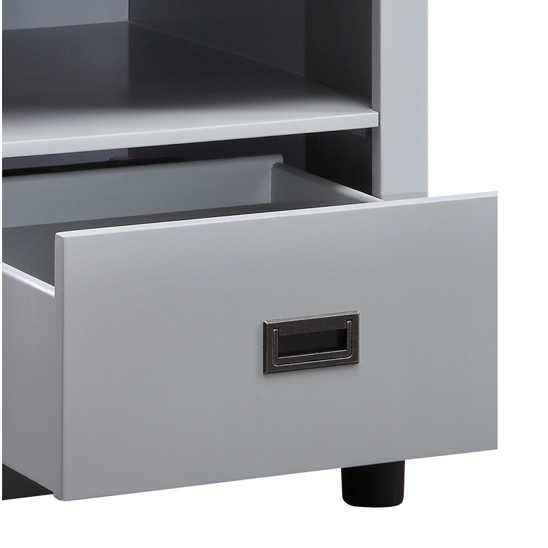 1 - Drawer End Table in Gray