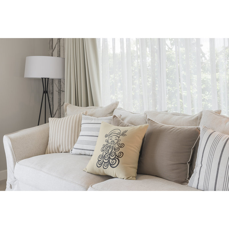 Housse de coussin carré et insert, 16 po x 16 po, Gris/Ivoire