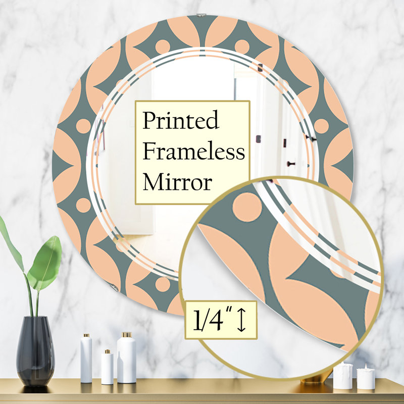 Miroir mural moderne, H 31,5 po x l 31,5 po, Triple motif en C abstrait IV 