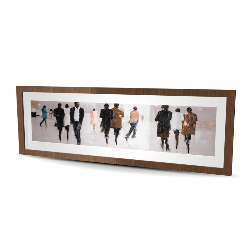 Avenue - Reproduction de paysage encadrée avec passe-partout, Brown