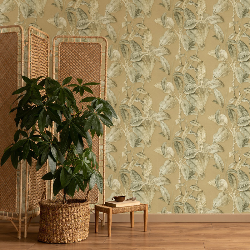 Boho 10.05m x 53cm Matte Wallpaper Roll, Yellow