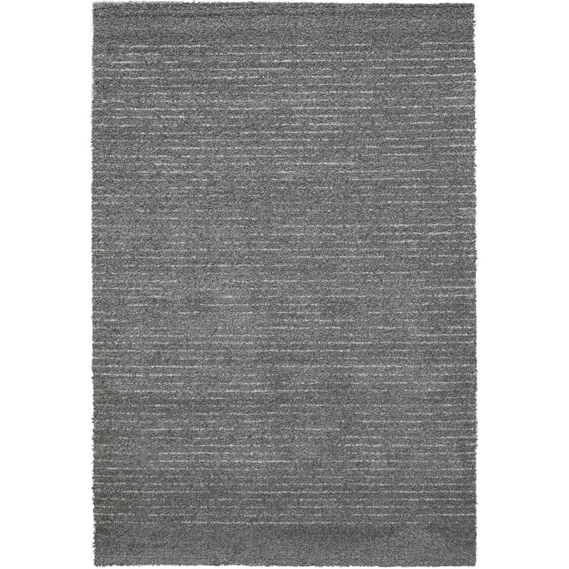 Granada Liora Charcoal, Gray, Ivory And White Polypropylene Area Rug, Rectangle 5' x 8'