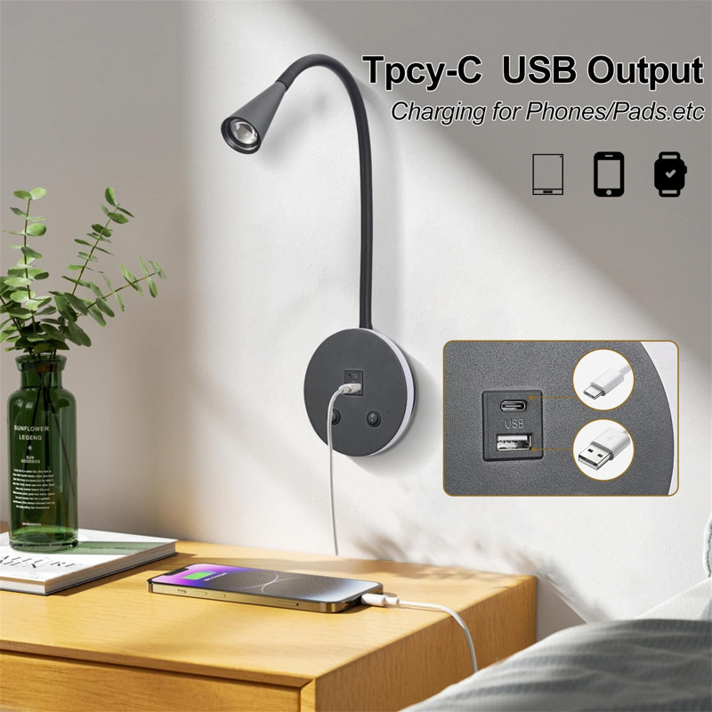 Aluminium LED Plug-in Spotlight, Black