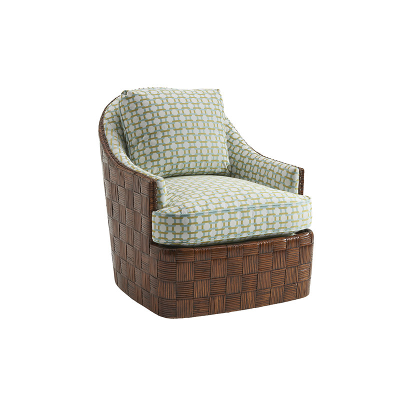 Island Fusion Nagano Swivel Chair, Blue/Yellow Polyester Blend