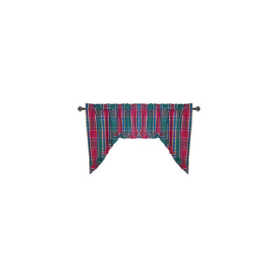 Marrone Cotton Plaid Swag Window Valance