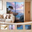 Cloison pliante 4 panneaux Royal Seascape Bay arbres Sunset California-134512602-134512604