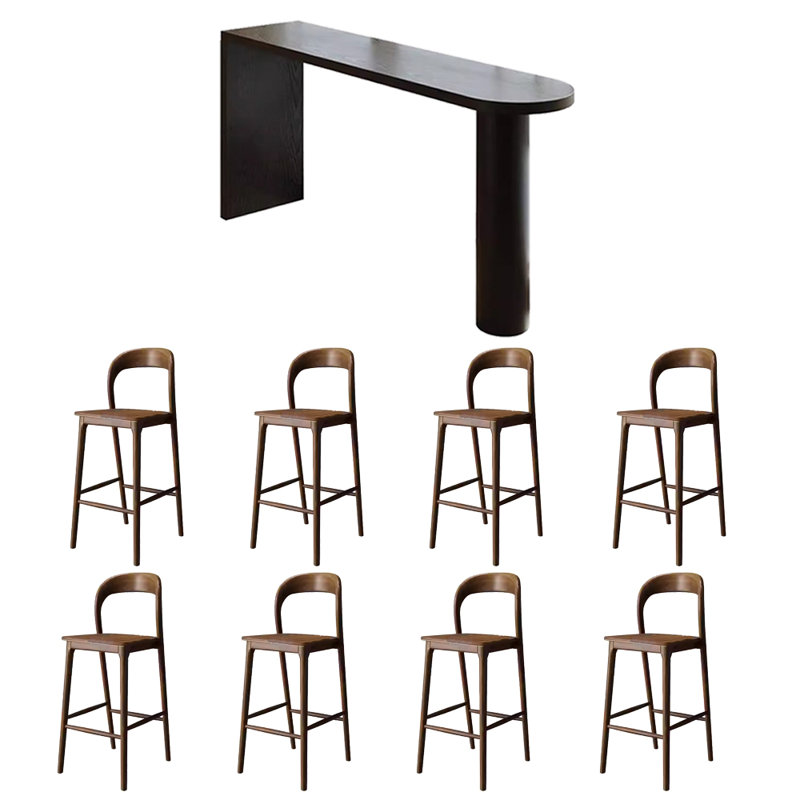 Small high bar table and chair, 41.3"H x 86.6"L x 17.7"W