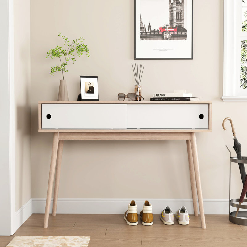 Table d'entrée avec 2 portes coulissantes, console avec espace de rangement