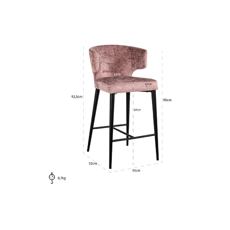 Taylor Stool, Brown, Counter Stool (26” Seat Height)