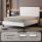 Bed frame with headboard, platform bed frame with velvet upholstered headboard and channel design-1087402770-1087402771