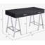Bureau noir brillant et chromé avec port USB-1545555668
