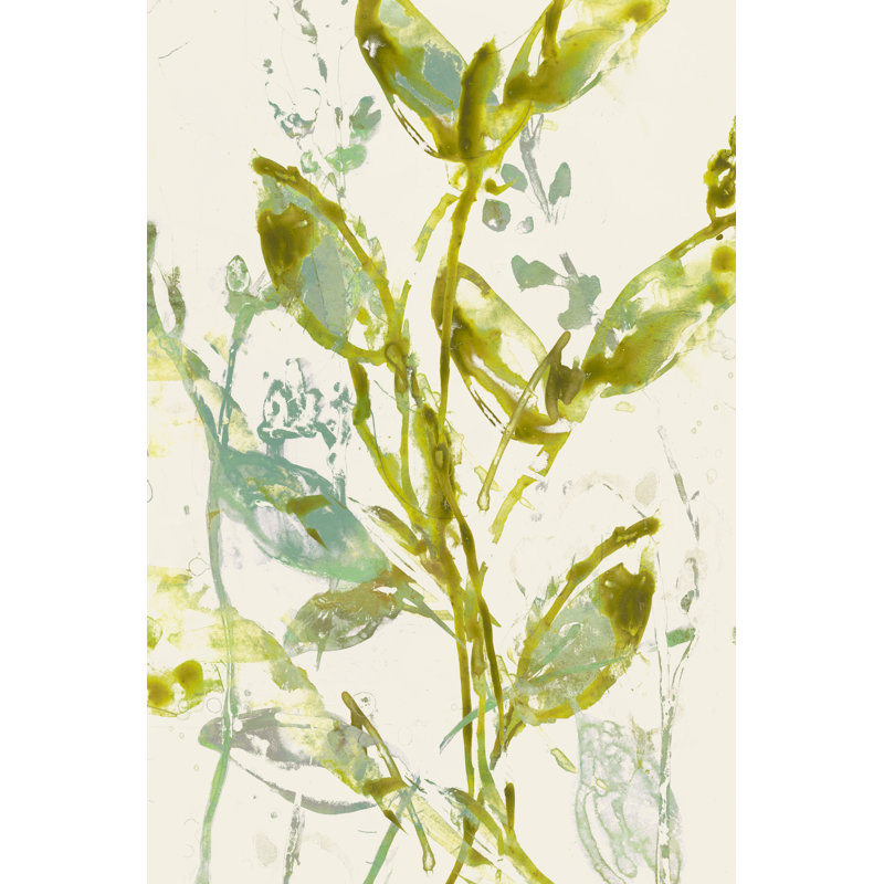 Leaves I by Jennifer Goldberger - Painting, 46 cm H x 30 cm W, Black Floater Frame