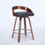 Ensemble de 2 tabourets de bar, tabourets de bar pivotants à dossier bas, chaises de bar en bois avec coussin moelleux, siège d'une hauteur de 25 po (noir, comptoir de 25 po)