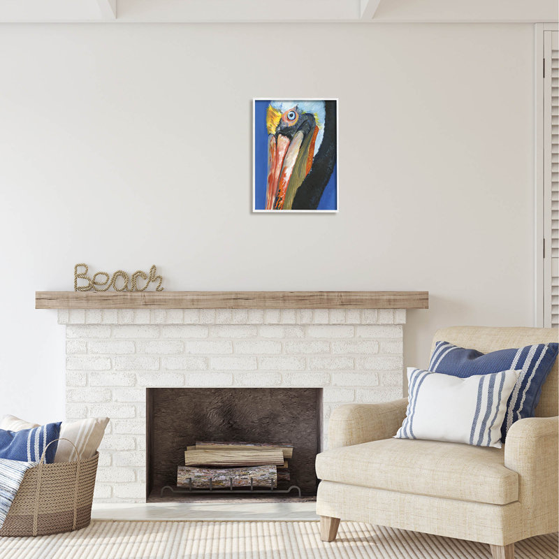 Portrait de pélican bleu audacieux au-410 par Jennifer Paxton Parker, peinture, L 16 po x H 20 po x P 1,5 po
