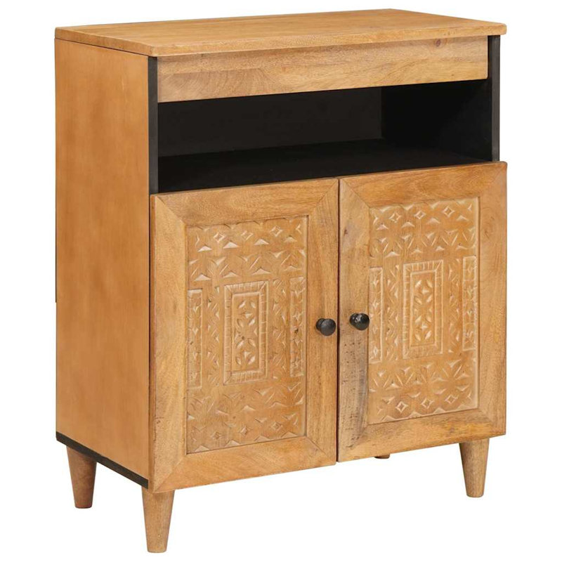 Solid Wood Accent Cabinet, Light Brown