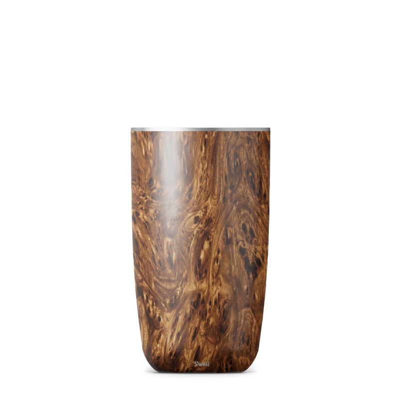 S'well Stainless Steel Wine Chiller - 750ml - Calacatta Gold - Triple-Layered Vacuum, Teakwood
