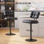 Tabourets de bar pivotants de 19,3 po de largeur, recouverts de similicuir, hauteur de comptoir réglable, avec repose-pieds, coussin épais et dossier incurvé (ensemble de 2)-1698309269