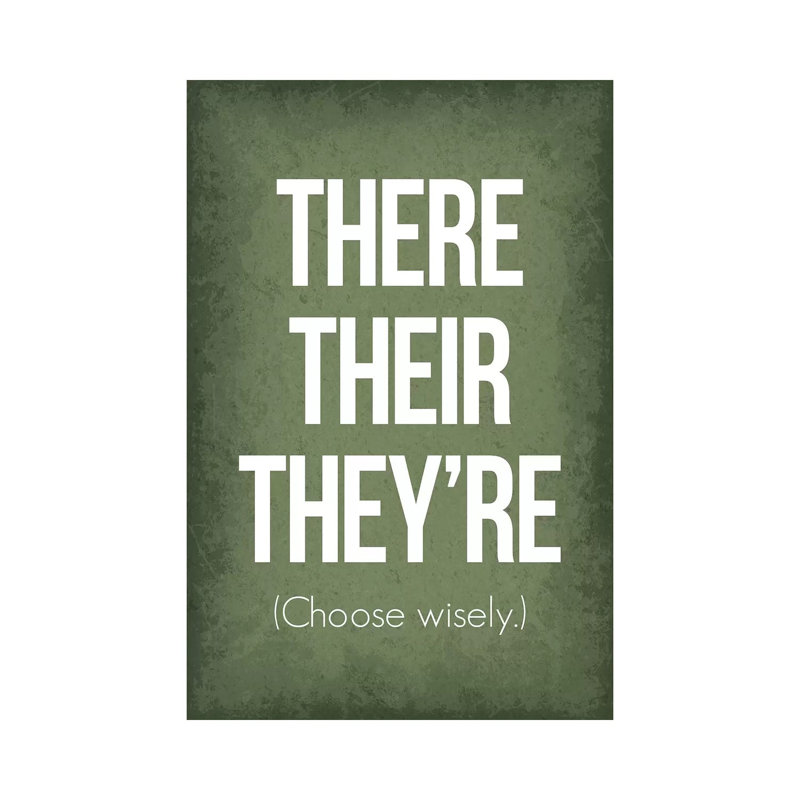 There Their They're - Wrapped Canvas Print, 152.5 cm H x 101.5 cm W