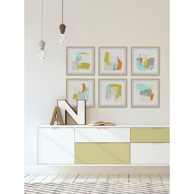 Adagio Hexaptych - Ensemble de 6 reproductions encadrées sur papier