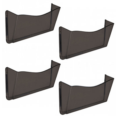 Dark Grey/Smoke Plastic Wall Mount File Holder with Magnets