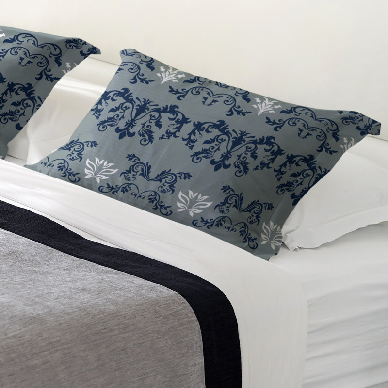 Taie décorative de style baroque Baltimore Football, polyester, Très grand, Argent / Bleu / Blanc