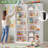 70.8" H Bookcase with 12 Open Storage Shelves, White Bookcase for Living Room Bedroom Office Study, Set of 2-875908821-874493541