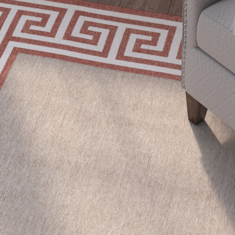 Tapis rouille/taupe tissé à la machine Maen, Carré 8 pi 9 po