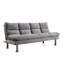 Futon gris avec microfibre et pieds contemporains, convertible en lit pour un support supplémentaire pour la décoration de la maison, l 67 po x l 31 po