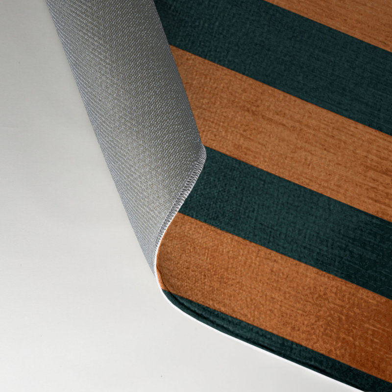 Tapis intérieur / extérieur bleu HorizontalStripes, Rectangle 5 pi x 7 pi