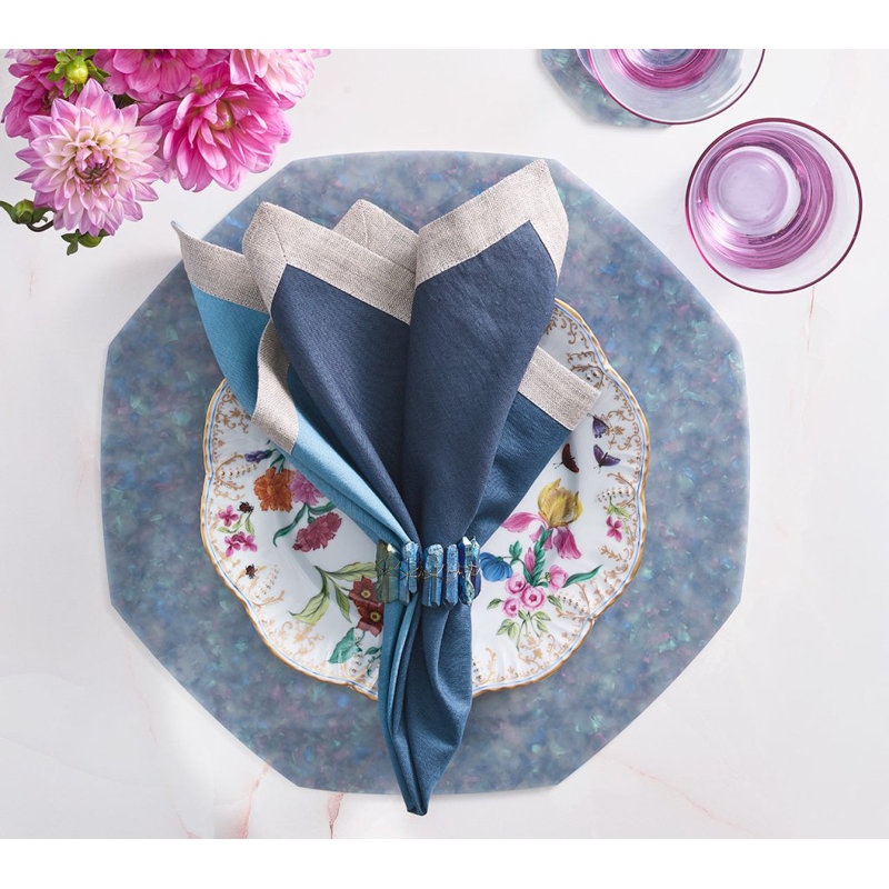 Dip Dye Linen Napkin, Navy/Blue
