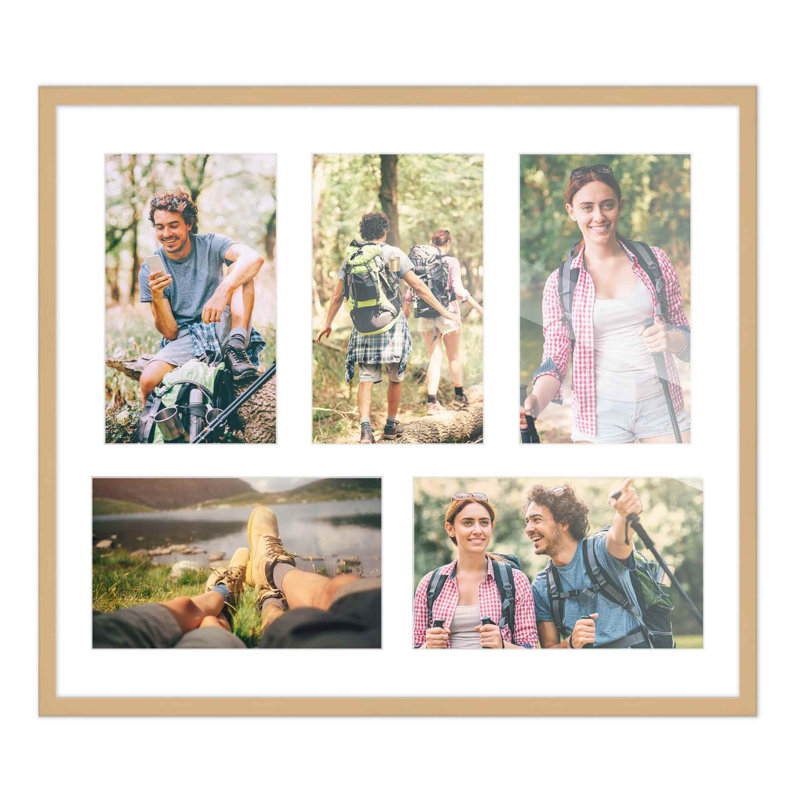 Cadre en bois, Naturel / Blanc, 4 po x 6 po, 12 po x 14 po