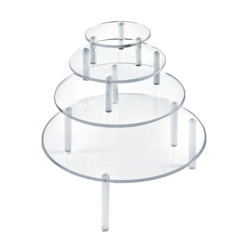 Clear Acrylic 4-Piece Round Riser Set for Countertop Display
