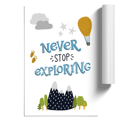 Never Stop Exploring - Frameless Print