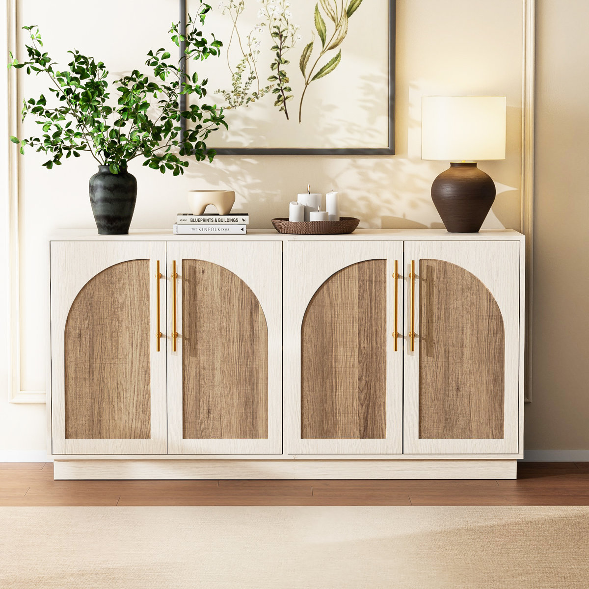 Arched Design 63"W Sideboard